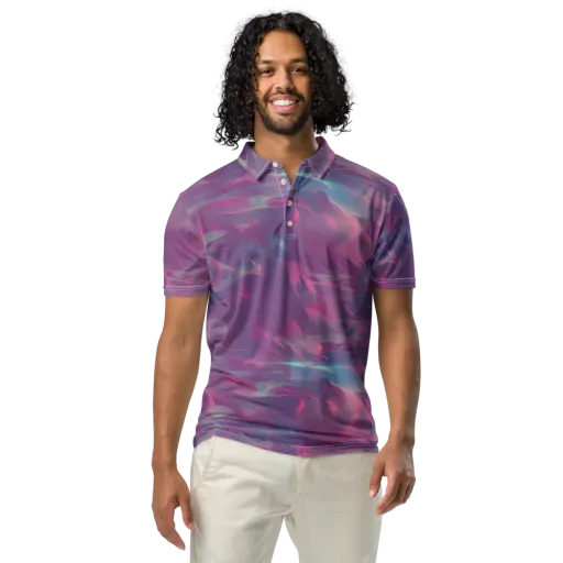 Dreamscape Swirl on a Men's Slim Fit Polo Shirt