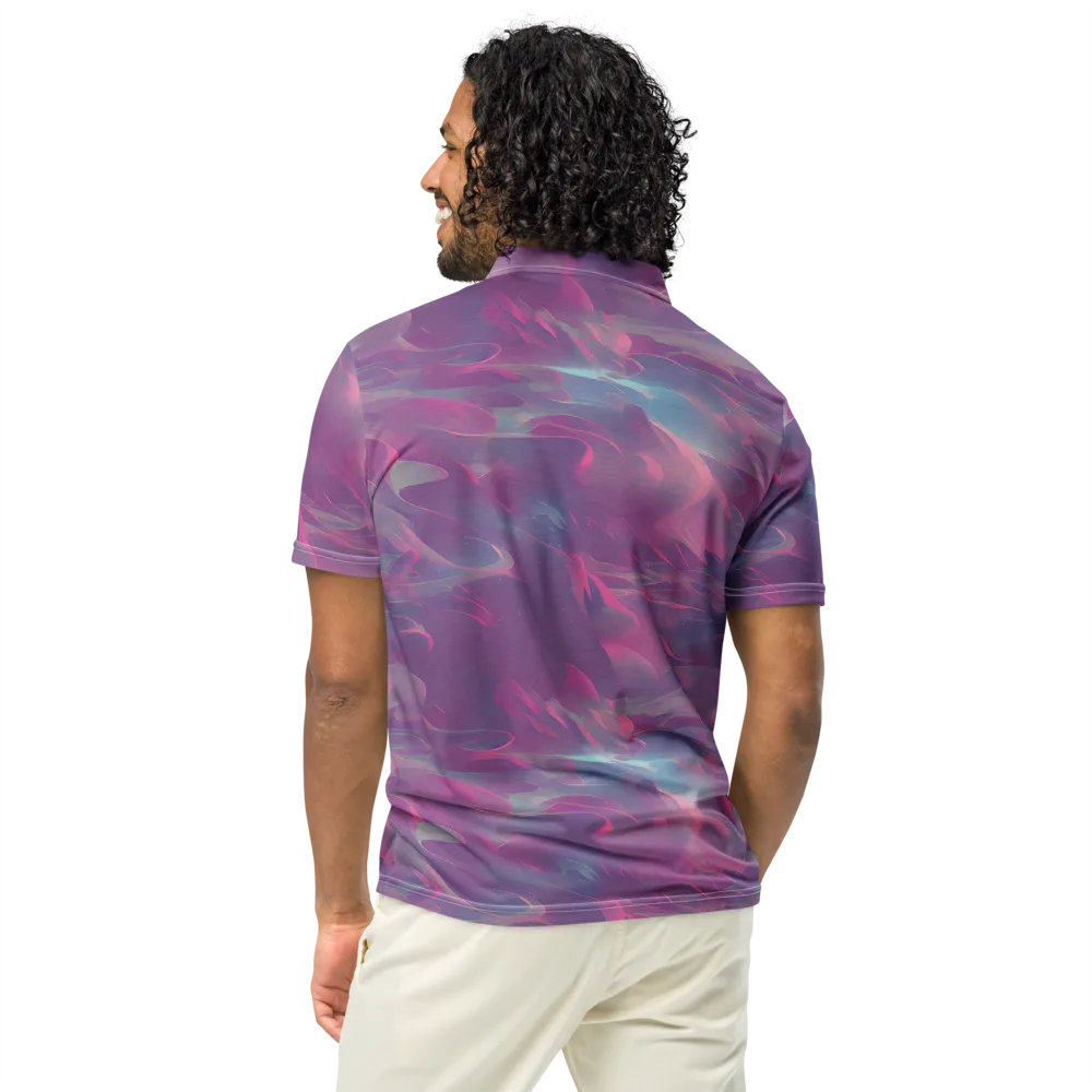 Dreamscape Swirl on Men's Slim Fit Polo Shirt — Back