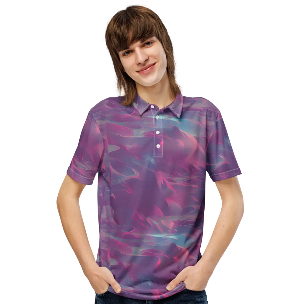 Dreamscape Swirl on Men's Slim Fit Polo Shirt — Front