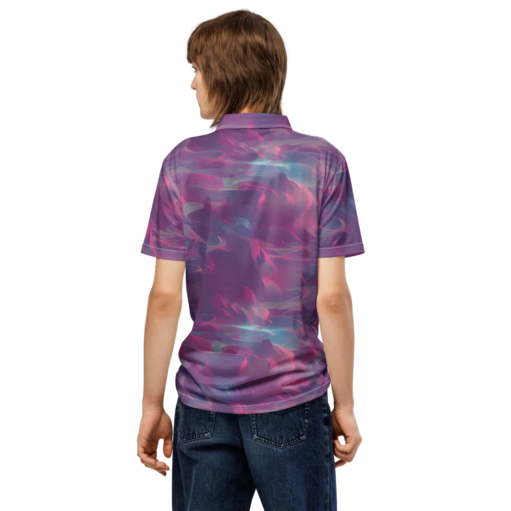 Dreamscape Swirl on Men's Slim Fit Polo Shirt — Back