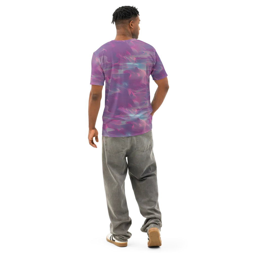 Dreamscape Swirl on Men's Cotton Crew Neck T-Shirt — Back