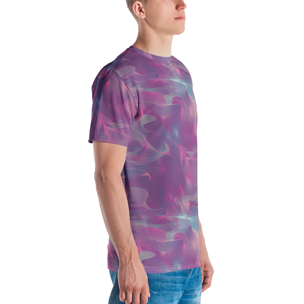 Dreamscape Swirl on Men's Crew Neck T-Shirt — Right