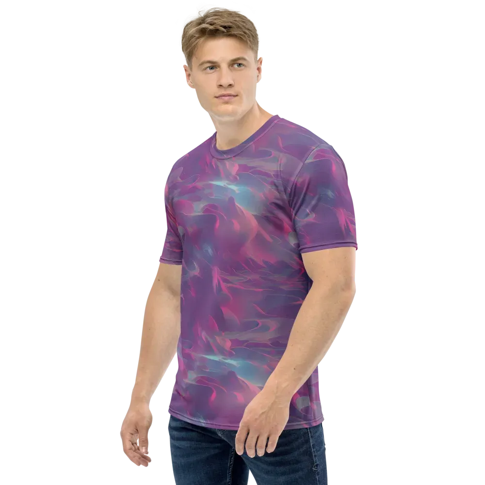 Dreamscape Swirl on Men's Crew Neck T-Shirt — Left