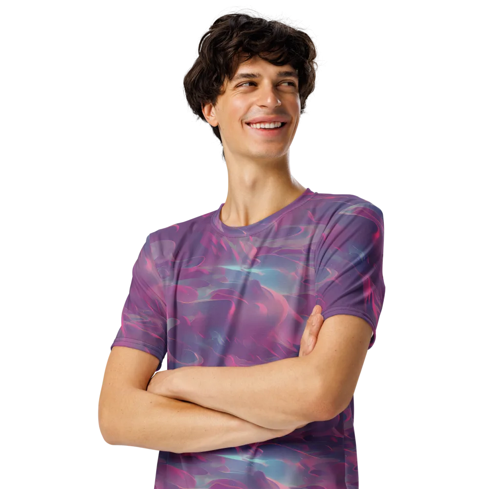Dreamscape Swirl on Men's Crew Neck T-Shirt — Left Front