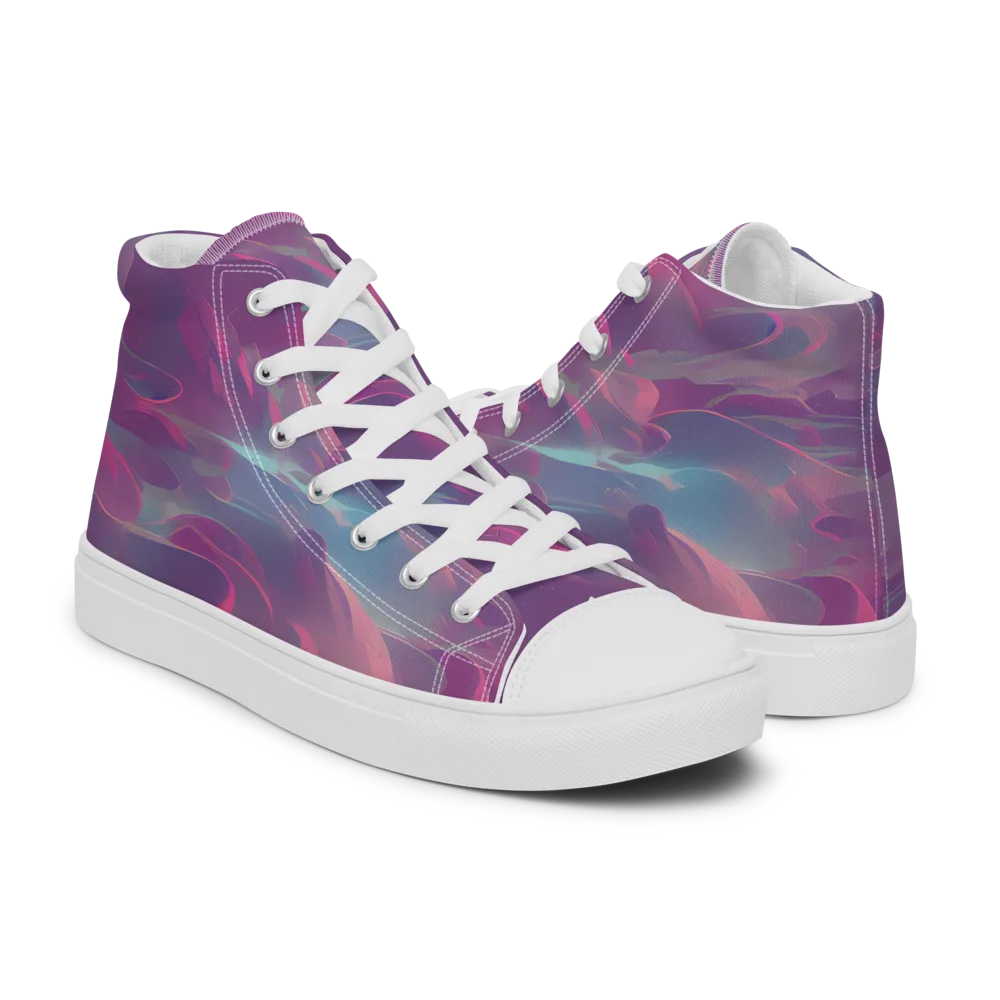 Dreamscape Swirl on Men's High Top Canvas Shoes — Right