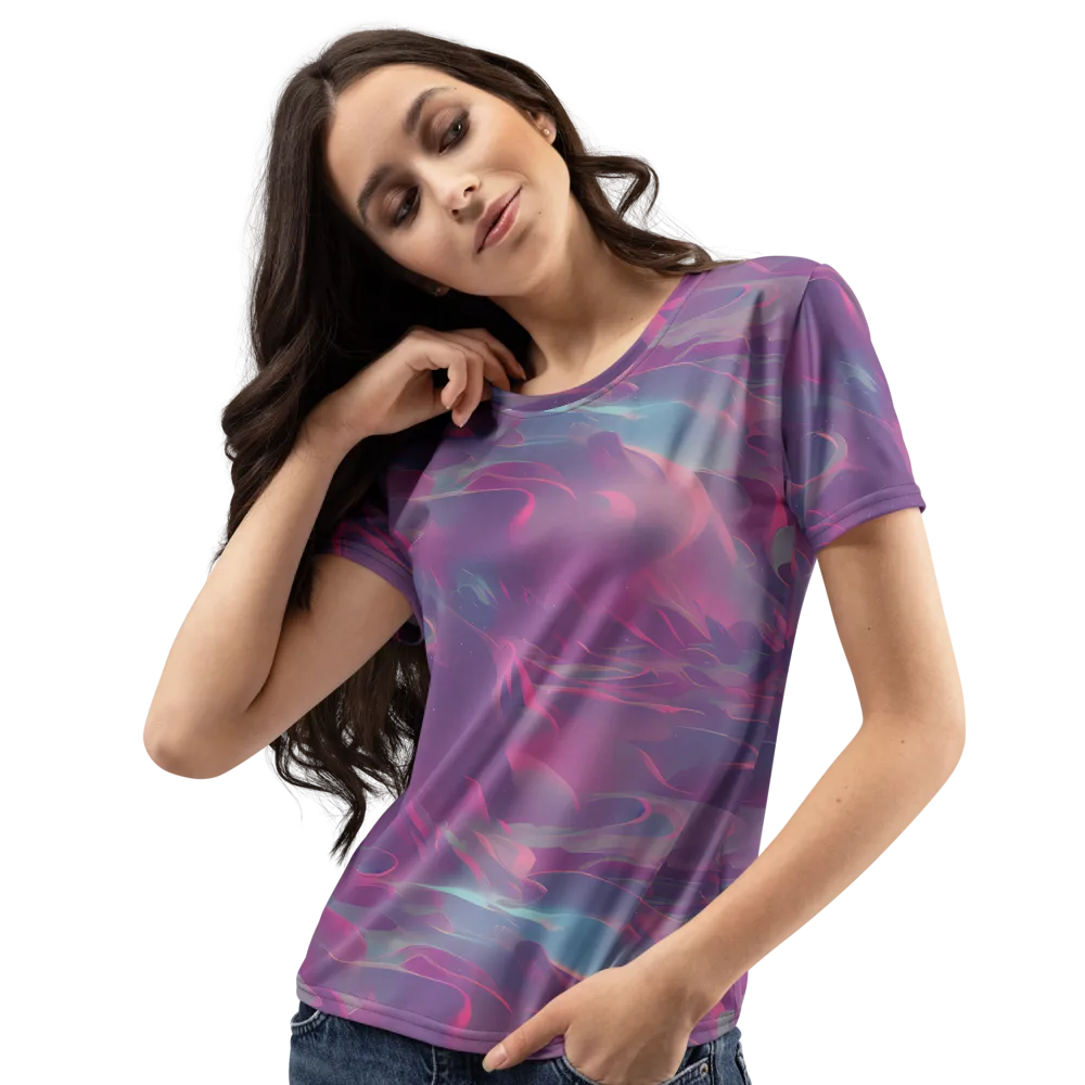 Dreamscape Swirl on Women's Crew Neck T-Shirt — Left Front