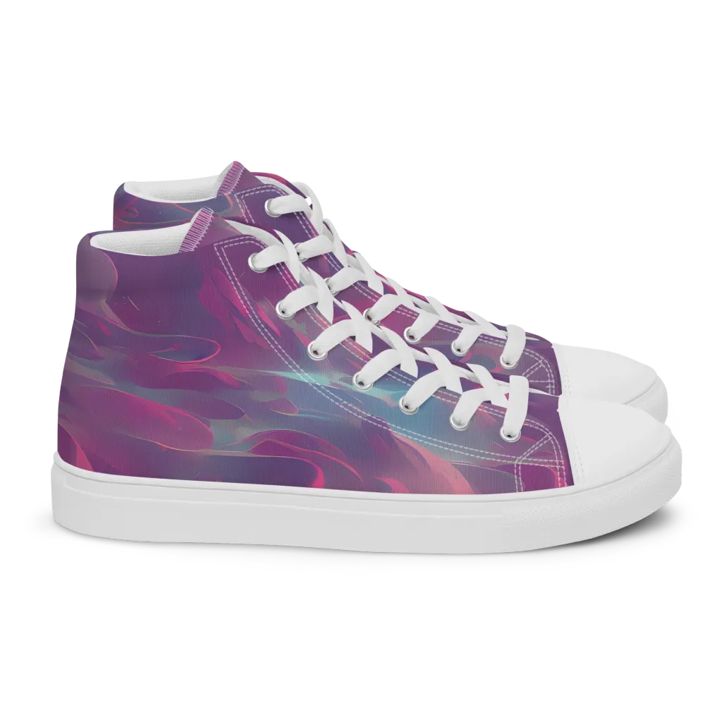 Dreamscape Swirl on Women's High Top Canvas Shoes — Right