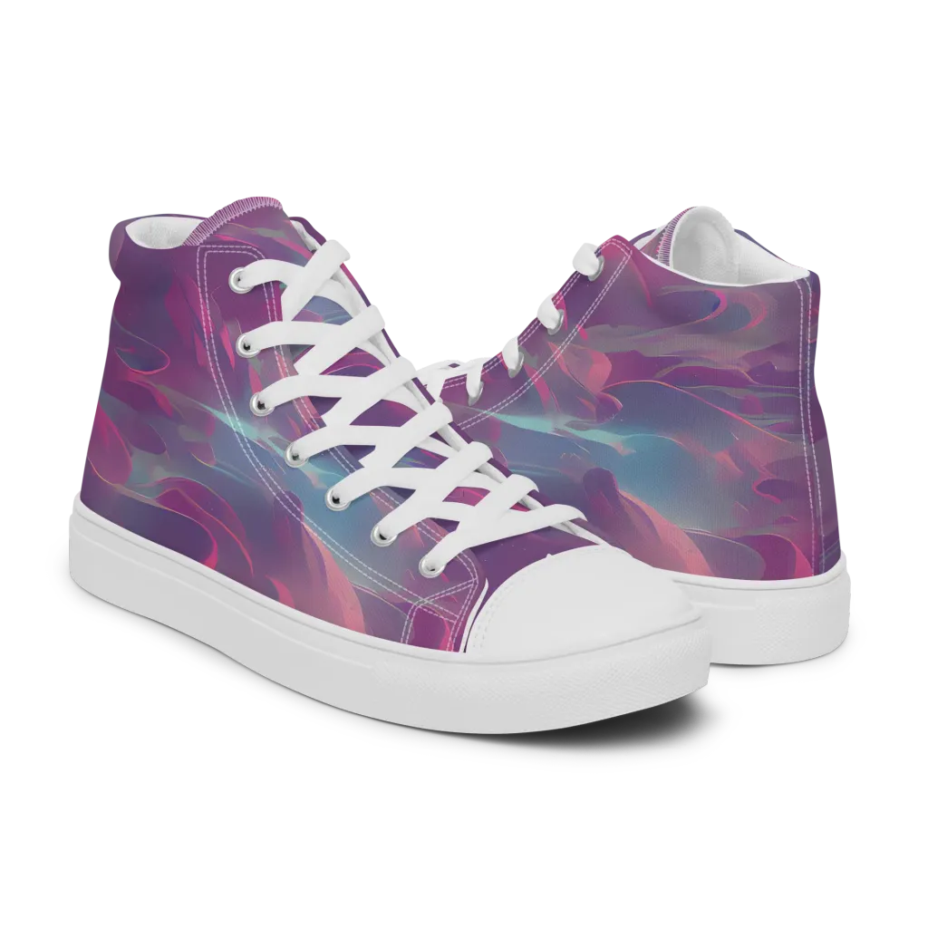 Dreamscape Swirl on Women's High Top Canvas Shoes — Right