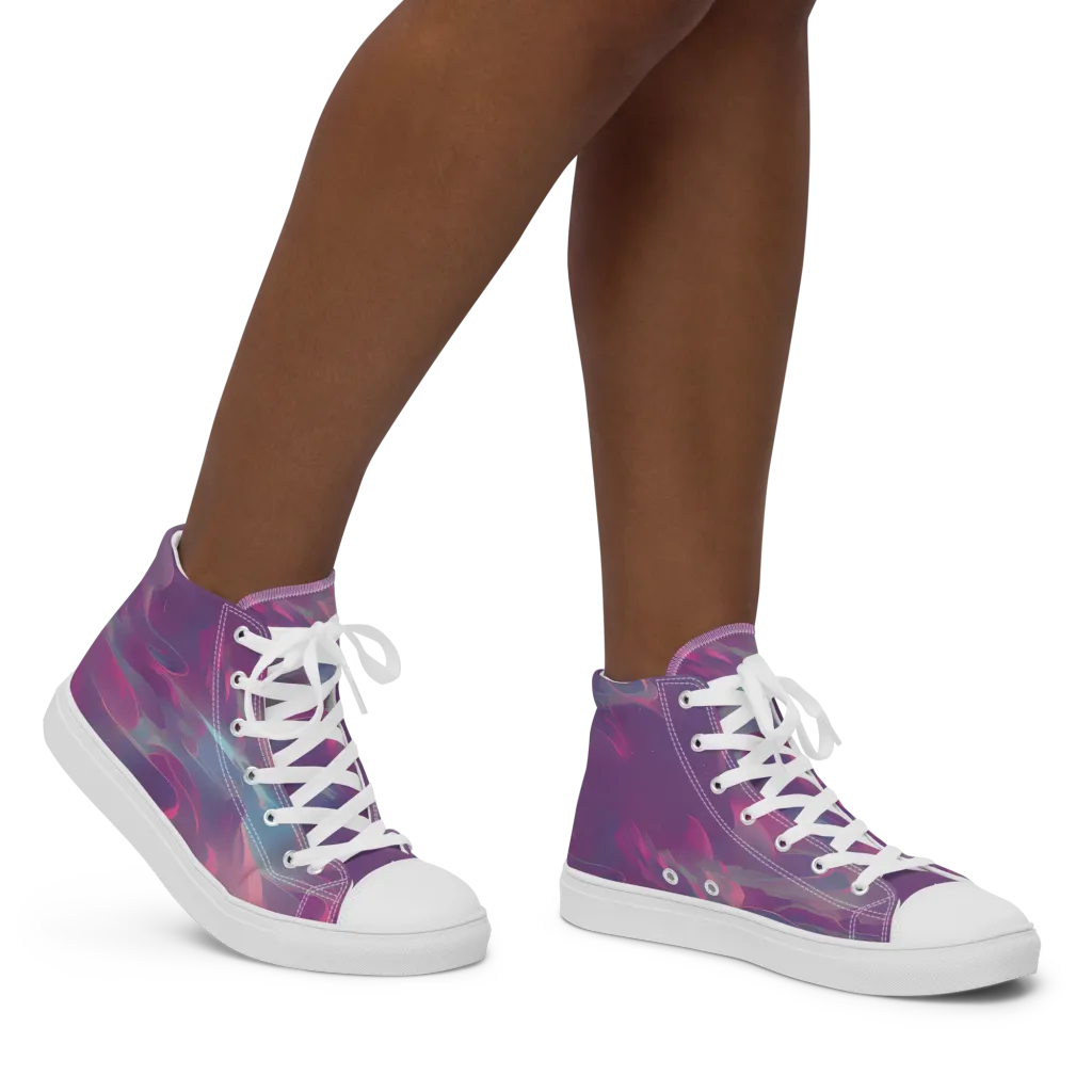 Dreamscape Swirl on Women's High Top Canvas Shoes — Right