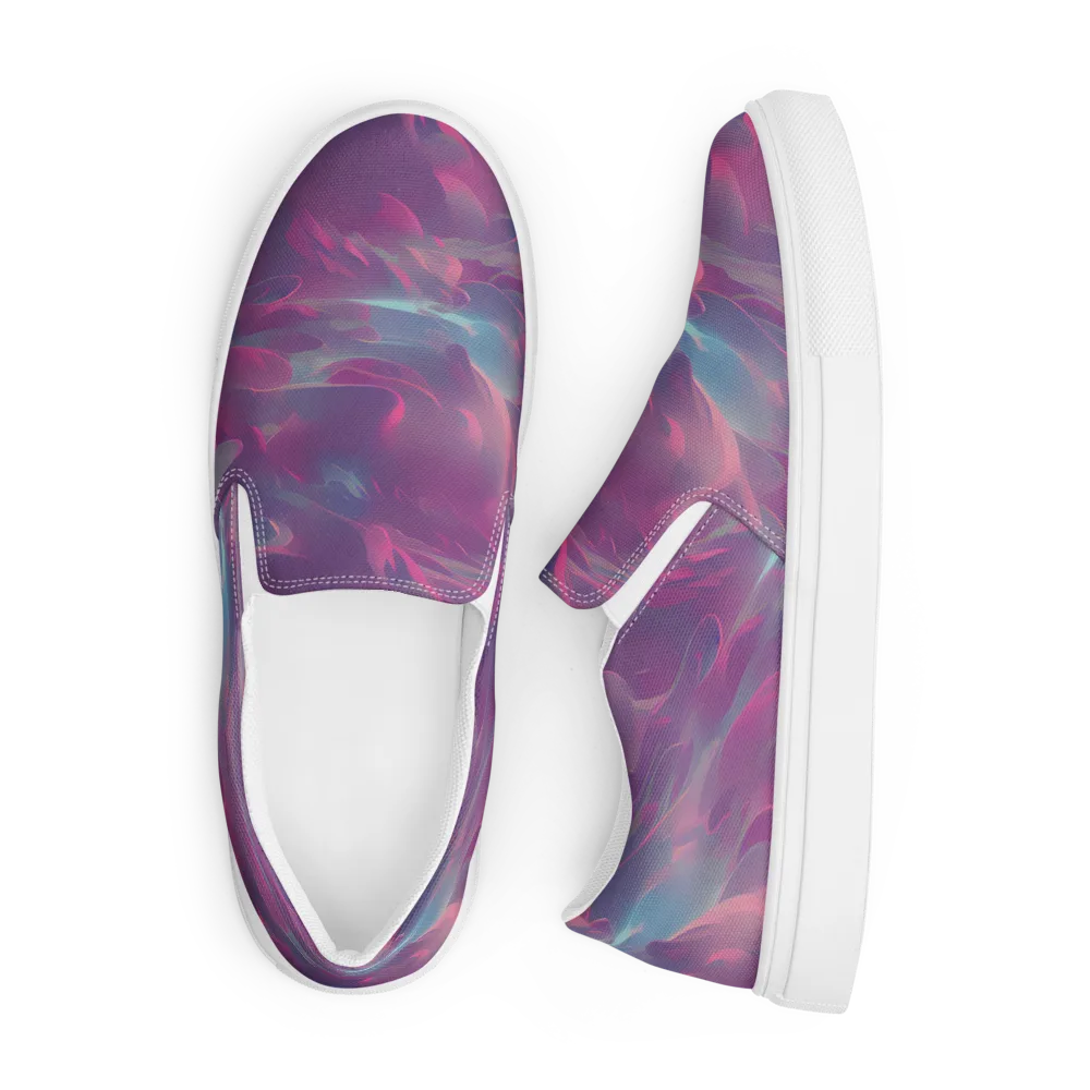Dreamscape Swirl on Men's Slip-On Canvas Shoes — Front