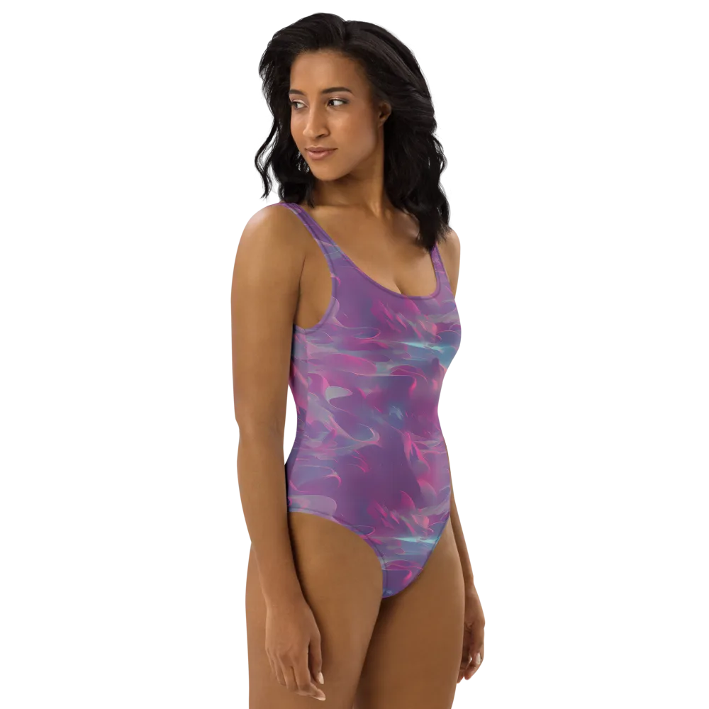 Dreamscape Swirl on One-Piece Swimsuit — Right