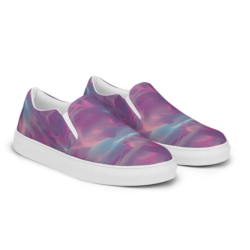 Dreamscape Swirl on Women's Slip-On Canvas Shoes — Right Front
