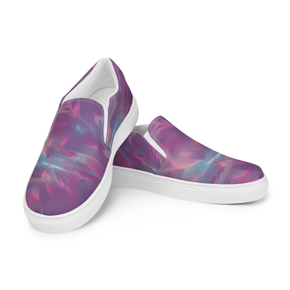 Dreamscape Swirl on Women's Slip-On Canvas Shoes — Left Front