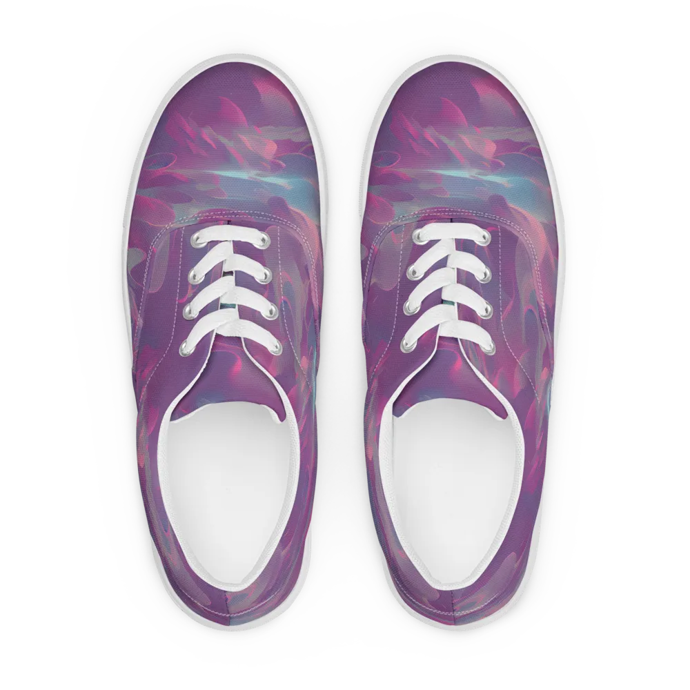 Dreamscape Swirl on Men's Lace-Up Canvas Shoes — Front