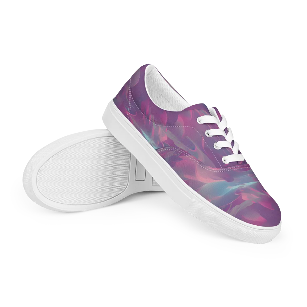 Dreamscape Swirl on Men's Lace-Up Canvas Shoes — Right Front