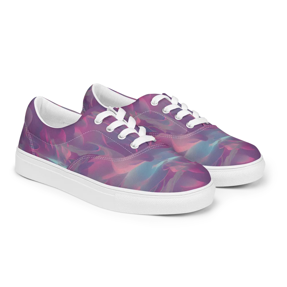 Dreamscape Swirl on Men's Lace-Up Canvas Shoes — Right Front