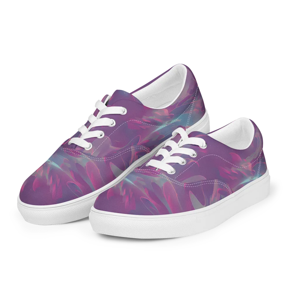 Dreamscape Swirl on Men's Lace-Up Canvas Shoes — Left Front