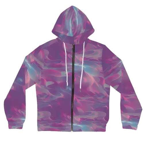 Dreamscape Swirl on a Women's Full-Zip Hoodie