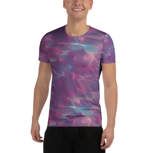 Dreamscape Swirl on a Men's Athletic T-Shirt