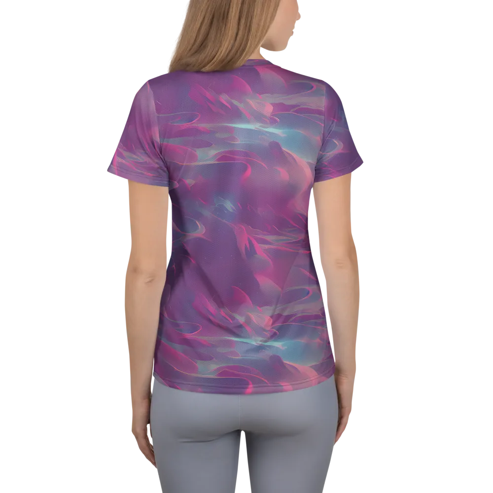 Dreamscape Swirl on Women's Athletic T-Shirt — Back