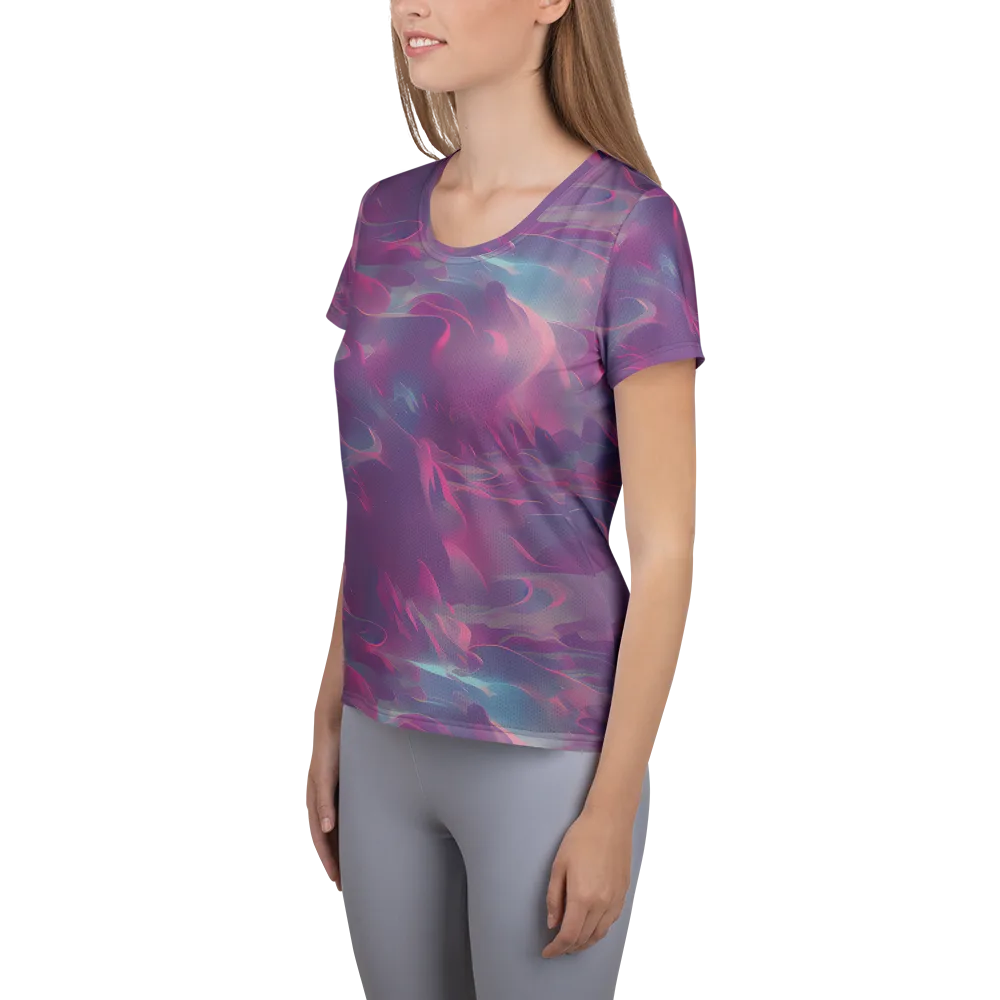 Dreamscape Swirl on Women's Athletic T-Shirt — Left