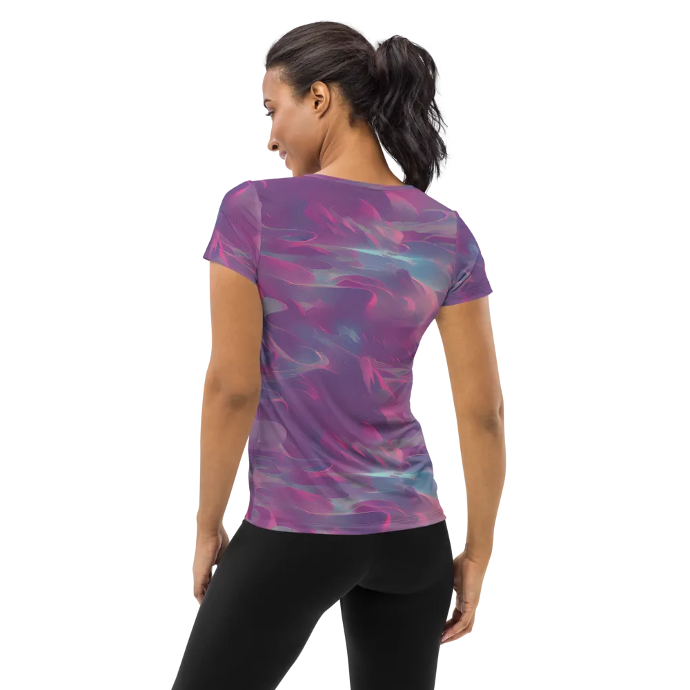 Dreamscape Swirl on Women's Athletic T-Shirt — Back