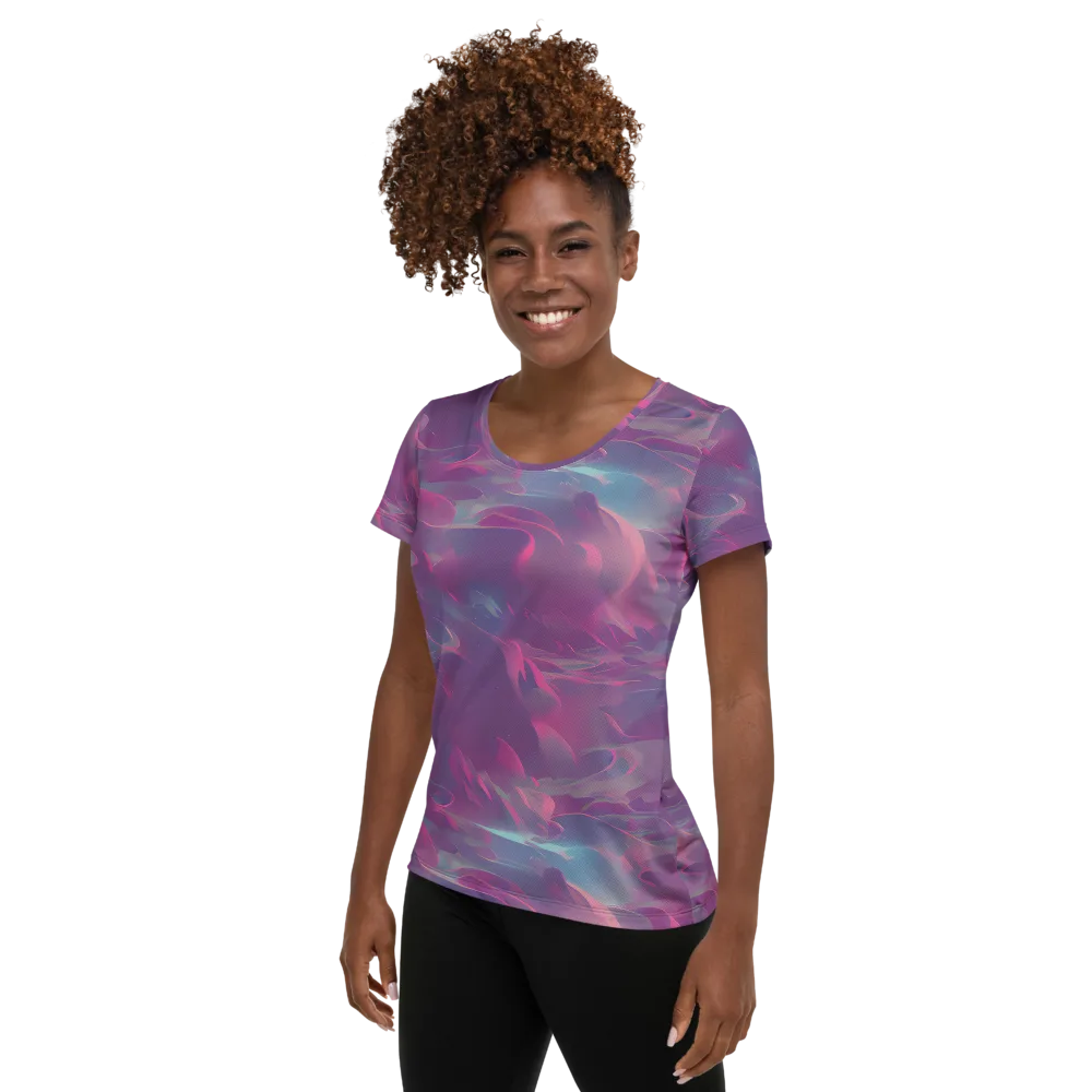 Dreamscape Swirl on Women's Athletic T-Shirt — Left