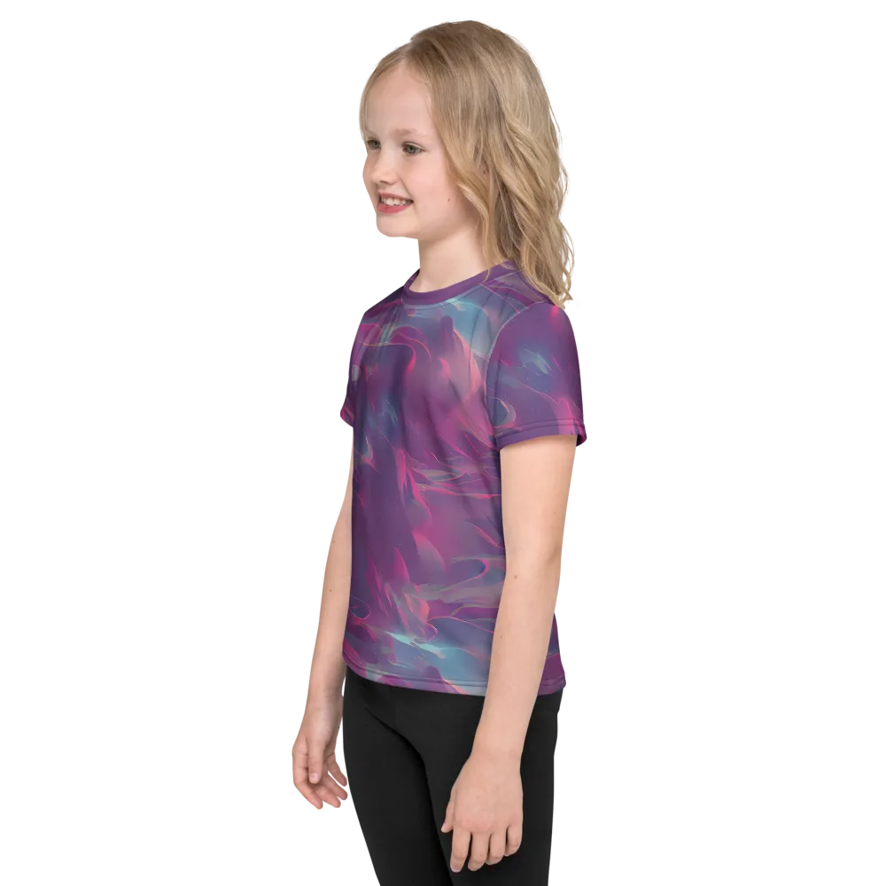 Dreamscape Swirl on Kids Crew Neck T-Shirt — Left