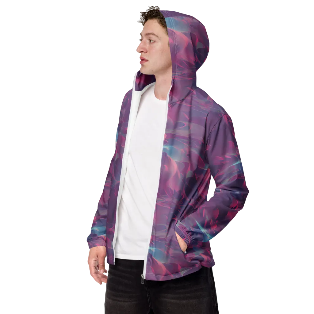 Dreamscape Swirl on Men's Windbreaker — Left Front