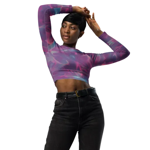 Dreamscape Swirl on a Long Sleeve Crop Top