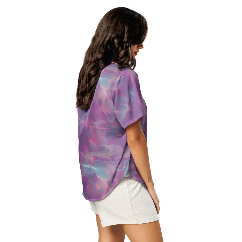 Dreamscape Swirl on Women's Short Sleeve Pajama Top — Right Back