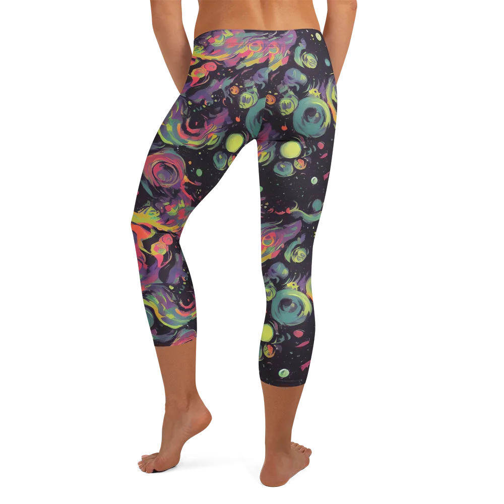 Psychedelic Drift on Capri Leggings — Back