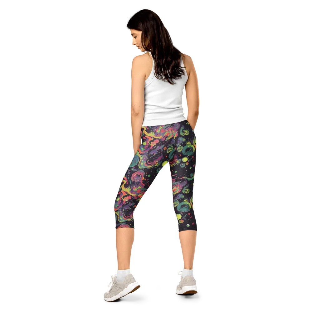 Psychedelic Drift on Capri Leggings — Back