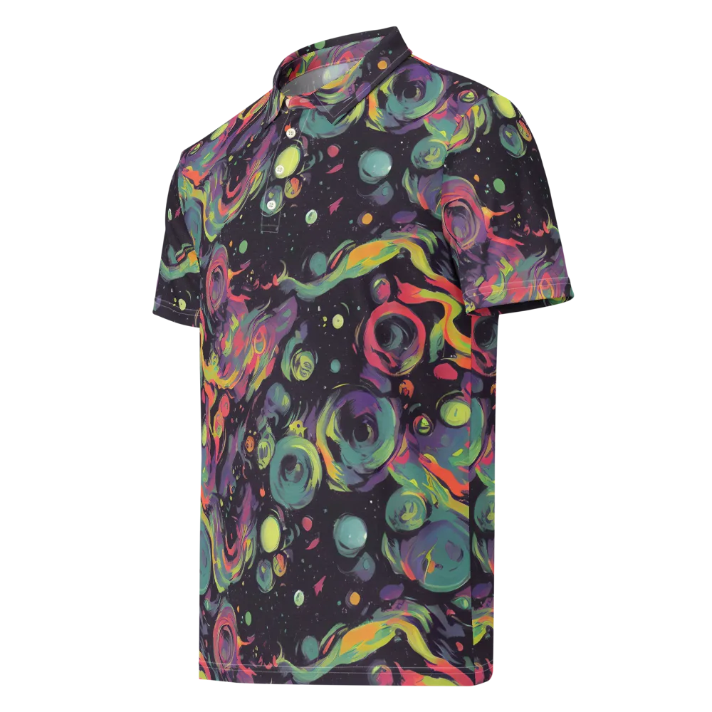 Psychedelic Drift on Men's Slim Fit Polo Shirt — Left Front