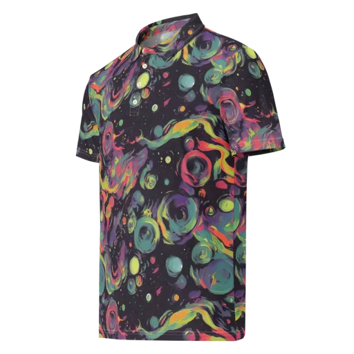 Psychedelic Drift on a Men's Slim Fit Polo Shirt