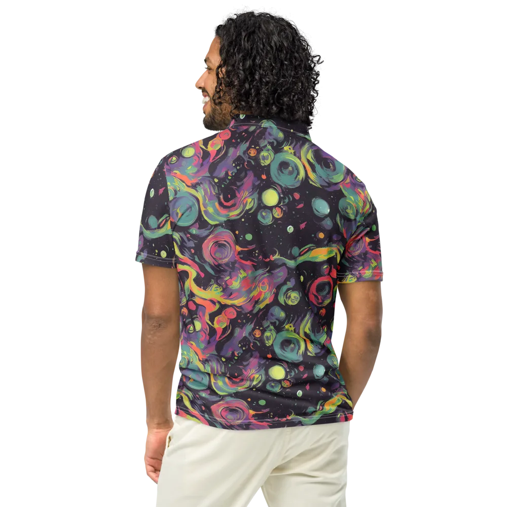 Psychedelic Drift on Men's Slim Fit Polo Shirt — Back
