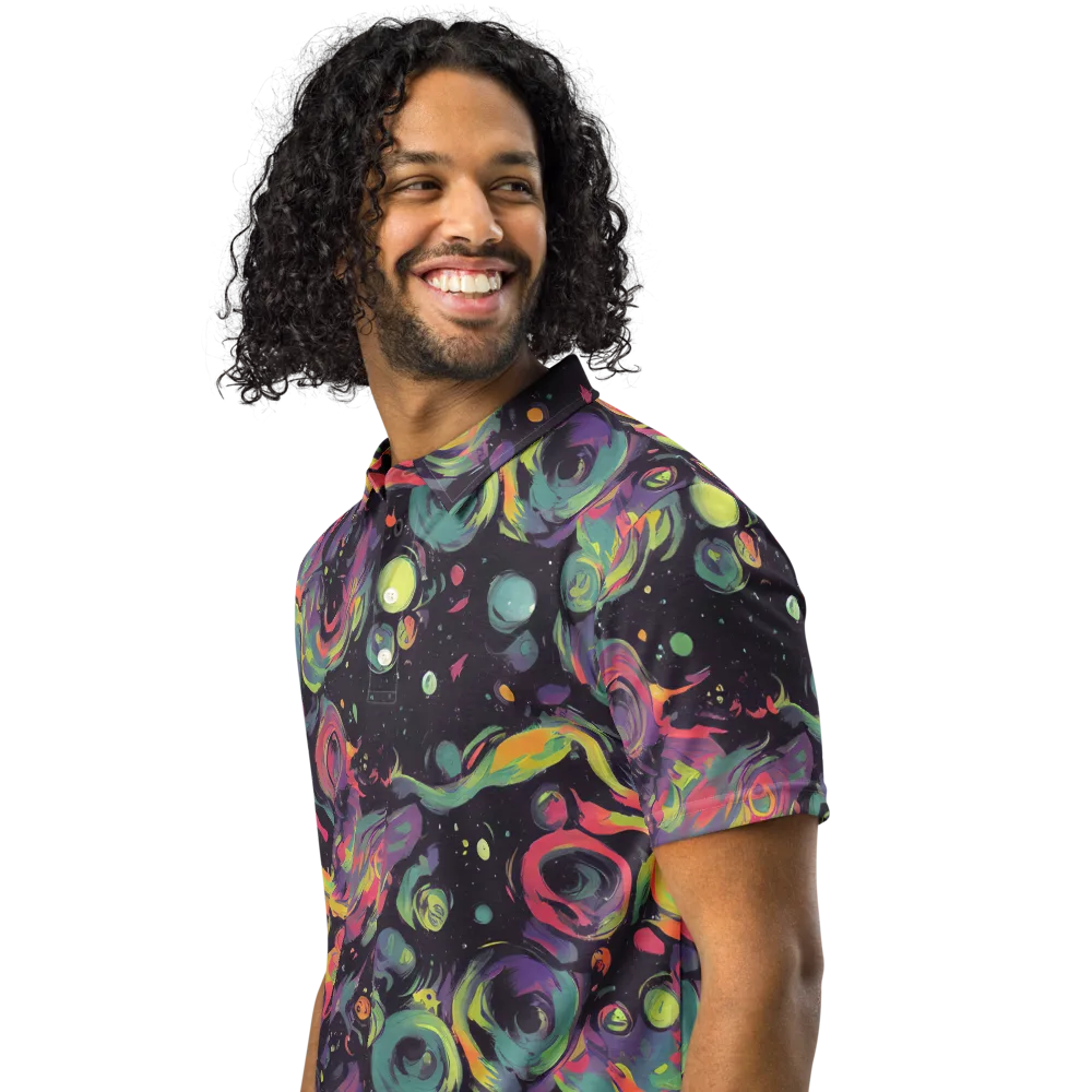 Psychedelic Drift on Men's Slim Fit Polo Shirt — Left Front