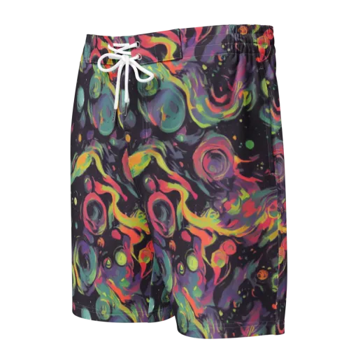 Psychedelic Drift on a Men's Board Shorts