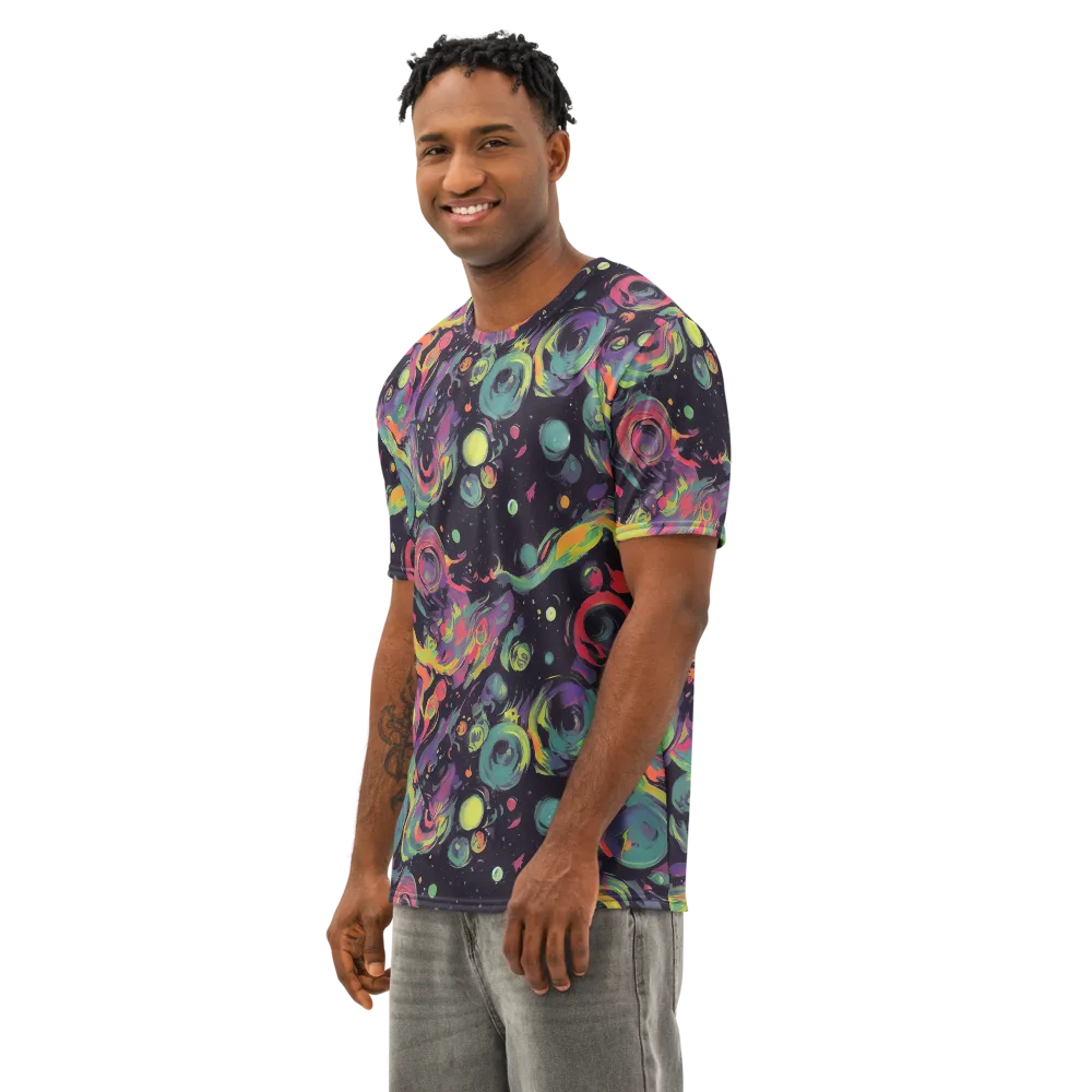 Psychedelic Drift on Men's Cotton Crew Neck T-Shirt — Left Front