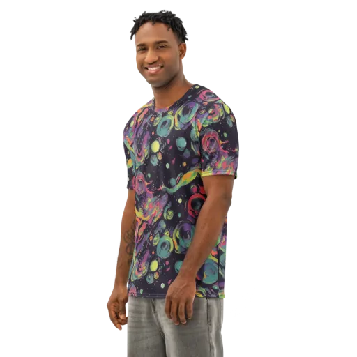Psychedelic Drift on a Men's Cotton Crew Neck T-Shirt
