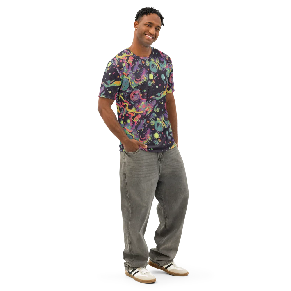 Psychedelic Drift on Men's Cotton Crew Neck T-Shirt — Right Front