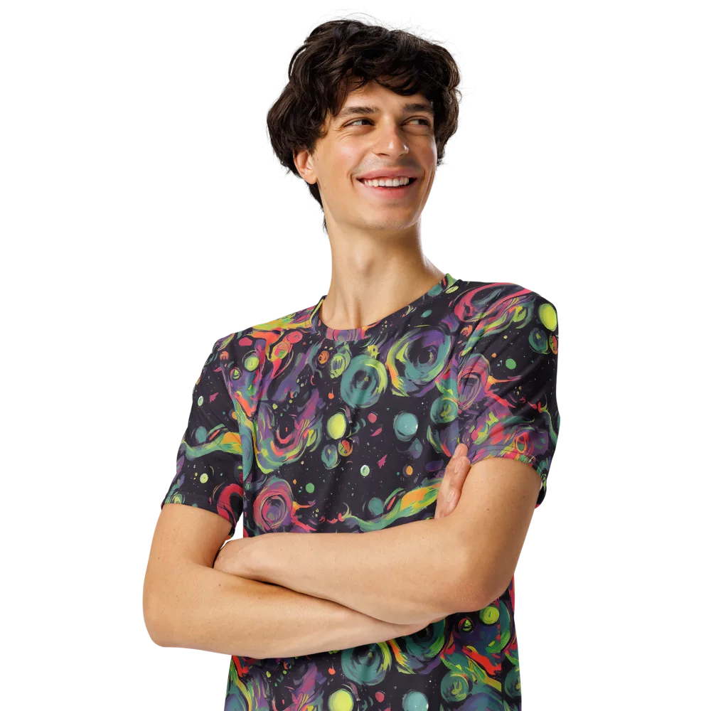 Psychedelic Drift on Men's Crew Neck T-Shirt — Left Front