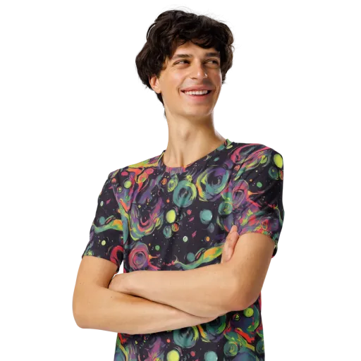 Psychedelic Drift on a Men's Crew Neck T-Shirt