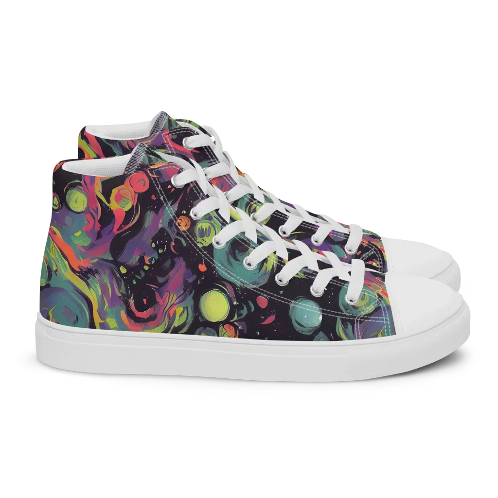 Psychedelic Drift on Women's High Top Canvas Shoes — Right