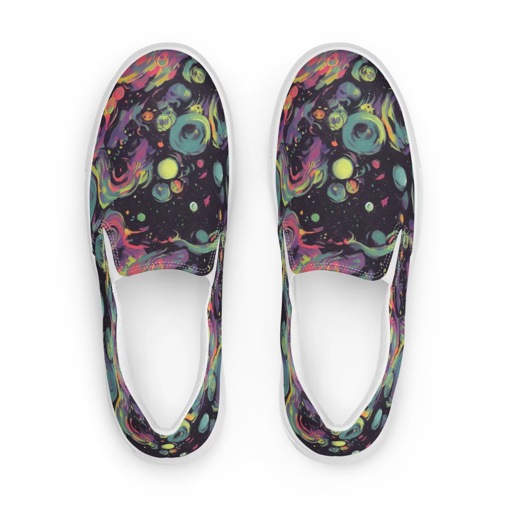 Psychedelic Drift on Men's Slip-On Canvas Shoes — Front