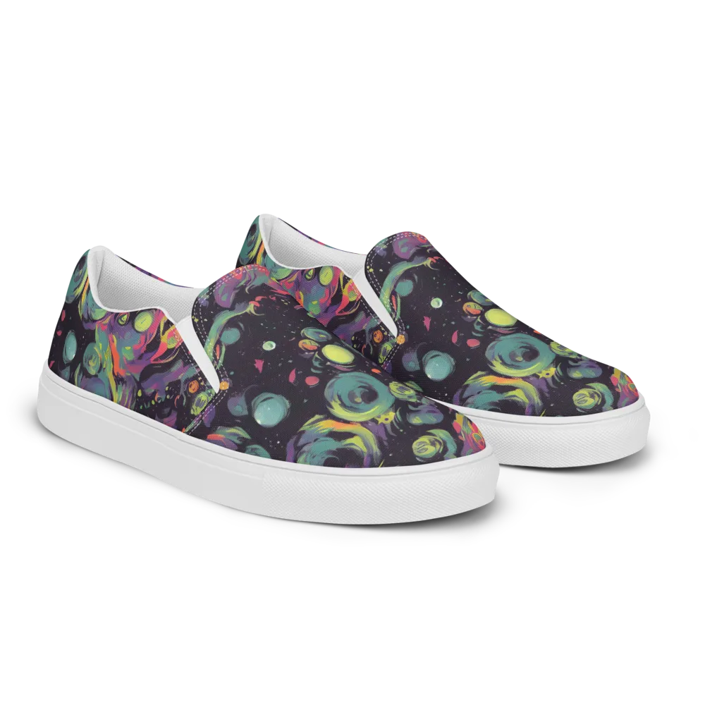 Psychedelic Drift on Men's Slip-On Canvas Shoes — Right Front