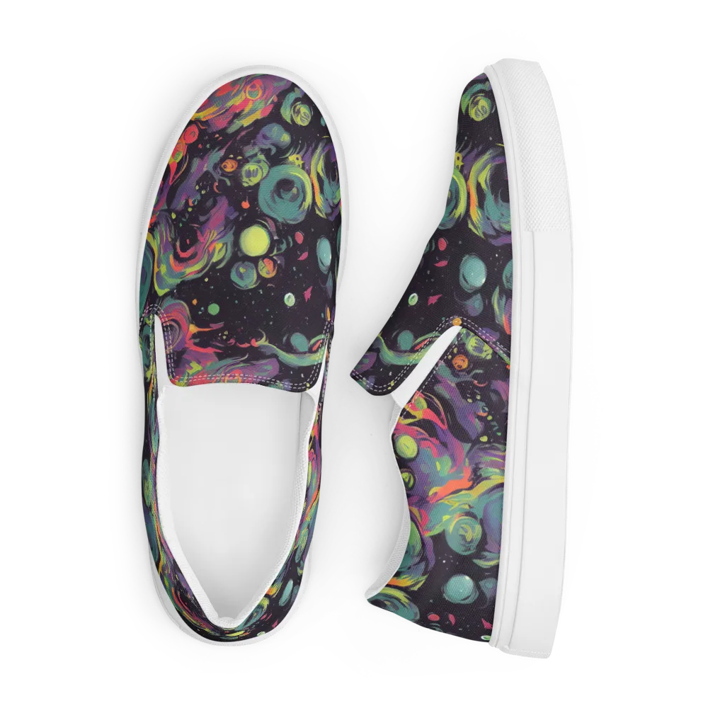 Psychedelic Drift on Men's Slip-On Canvas Shoes — Front