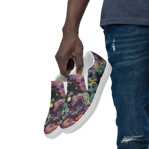 Psychedelic Drift on a Men's Slip-On Canvas Shoes