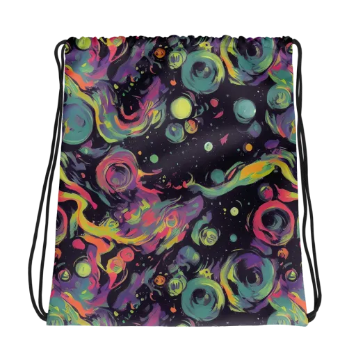 Psychedelic Drift on a Drawstring Bag