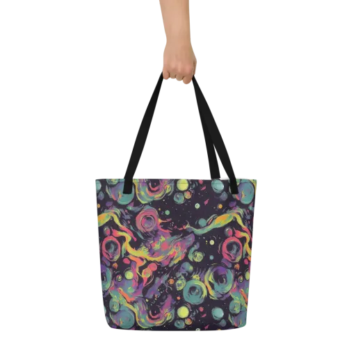 Psychedelic Drift on a Large Tote Bag W/ Pocket